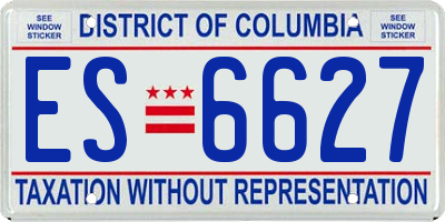 DC license plate ES6627