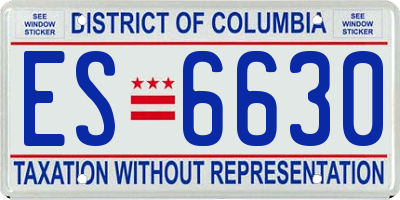 DC license plate ES6630