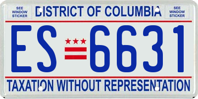 DC license plate ES6631