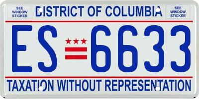DC license plate ES6633