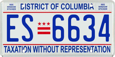 DC license plate ES6634