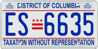 DC license plate ES6635