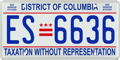 DC license plate ES6636