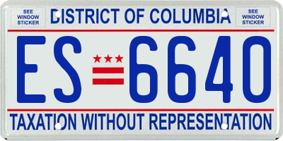 DC license plate ES6640