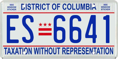 DC license plate ES6641
