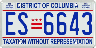 DC license plate ES6643