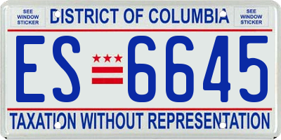 DC license plate ES6645
