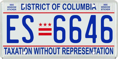 DC license plate ES6646