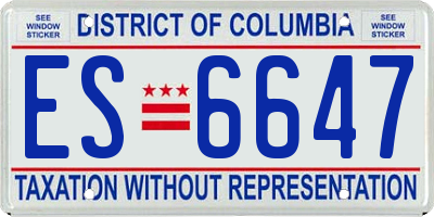 DC license plate ES6647