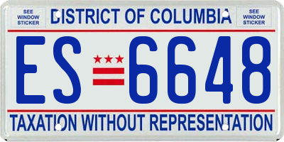 DC license plate ES6648