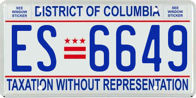 DC license plate ES6649