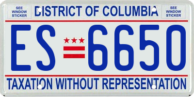 DC license plate ES6650