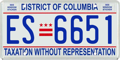 DC license plate ES6651