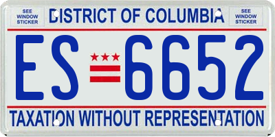 DC license plate ES6652
