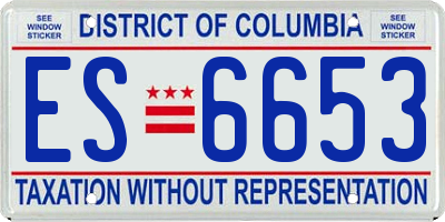 DC license plate ES6653