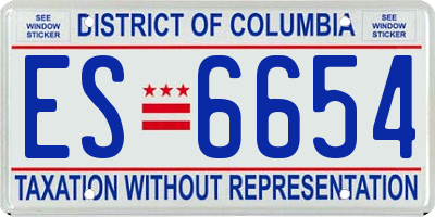 DC license plate ES6654