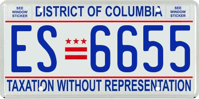 DC license plate ES6655
