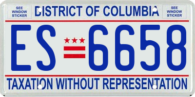 DC license plate ES6658