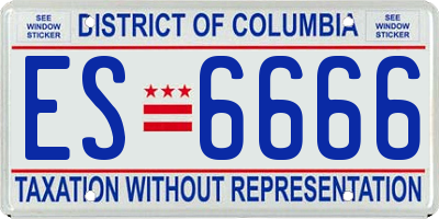 DC license plate ES6666