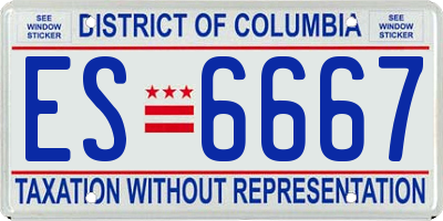 DC license plate ES6667