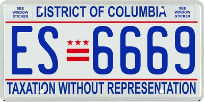 DC license plate ES6669