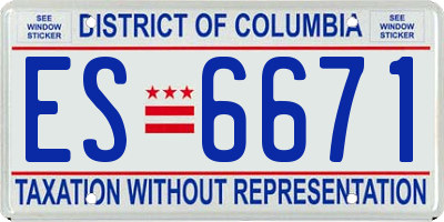 DC license plate ES6671