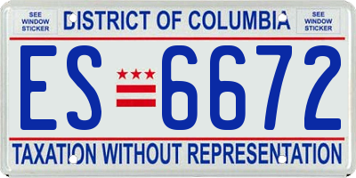 DC license plate ES6672
