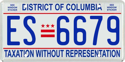 DC license plate ES6679