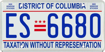 DC license plate ES6680