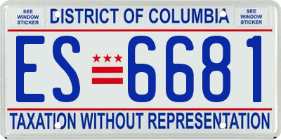 DC license plate ES6681