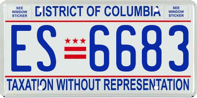 DC license plate ES6683