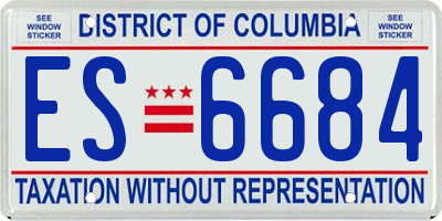DC license plate ES6684