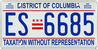 DC license plate ES6685