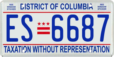 DC license plate ES6687