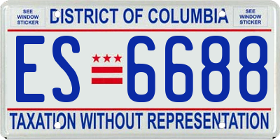 DC license plate ES6688