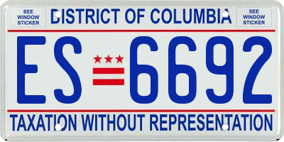 DC license plate ES6692