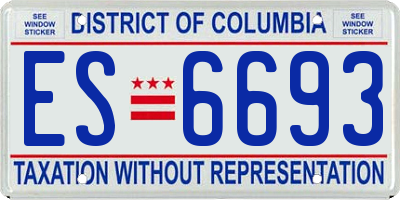 DC license plate ES6693