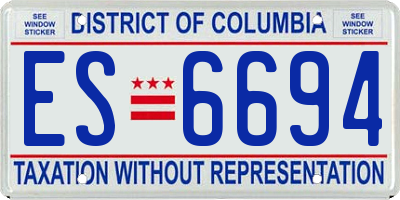 DC license plate ES6694