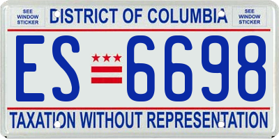 DC license plate ES6698