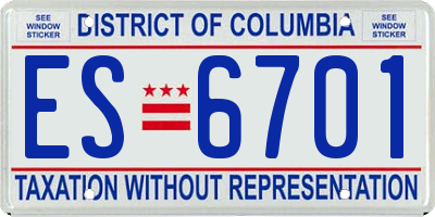 DC license plate ES6701