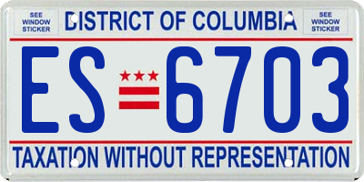 DC license plate ES6703
