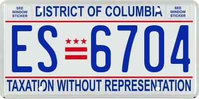 DC license plate ES6704