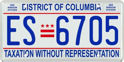 DC license plate ES6705