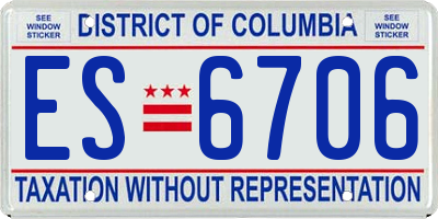 DC license plate ES6706