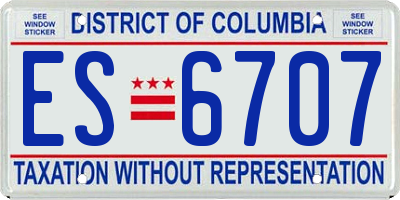 DC license plate ES6707