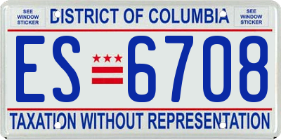 DC license plate ES6708