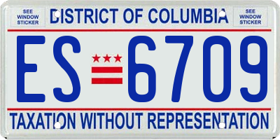 DC license plate ES6709