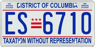 DC license plate ES6710