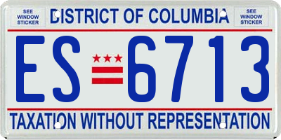 DC license plate ES6713