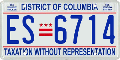 DC license plate ES6714